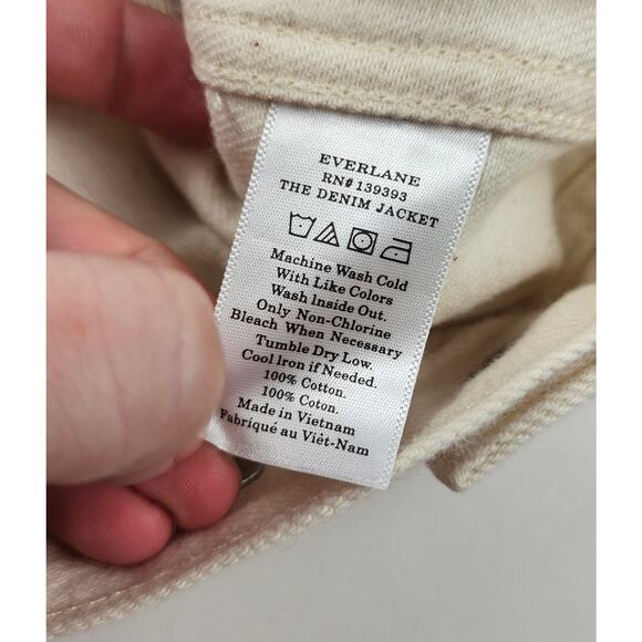 Everlane The denim jean jacket ivory XS casual EUC button up white neutral - Picture 5 of 8